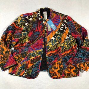 Chico's Jacket Womens 3P 16P/18P Petite Heritage Quilted Jacket Multi NEW $149